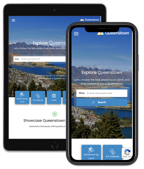 Queenstown Business Directory On Mobile Devices site Design NZ